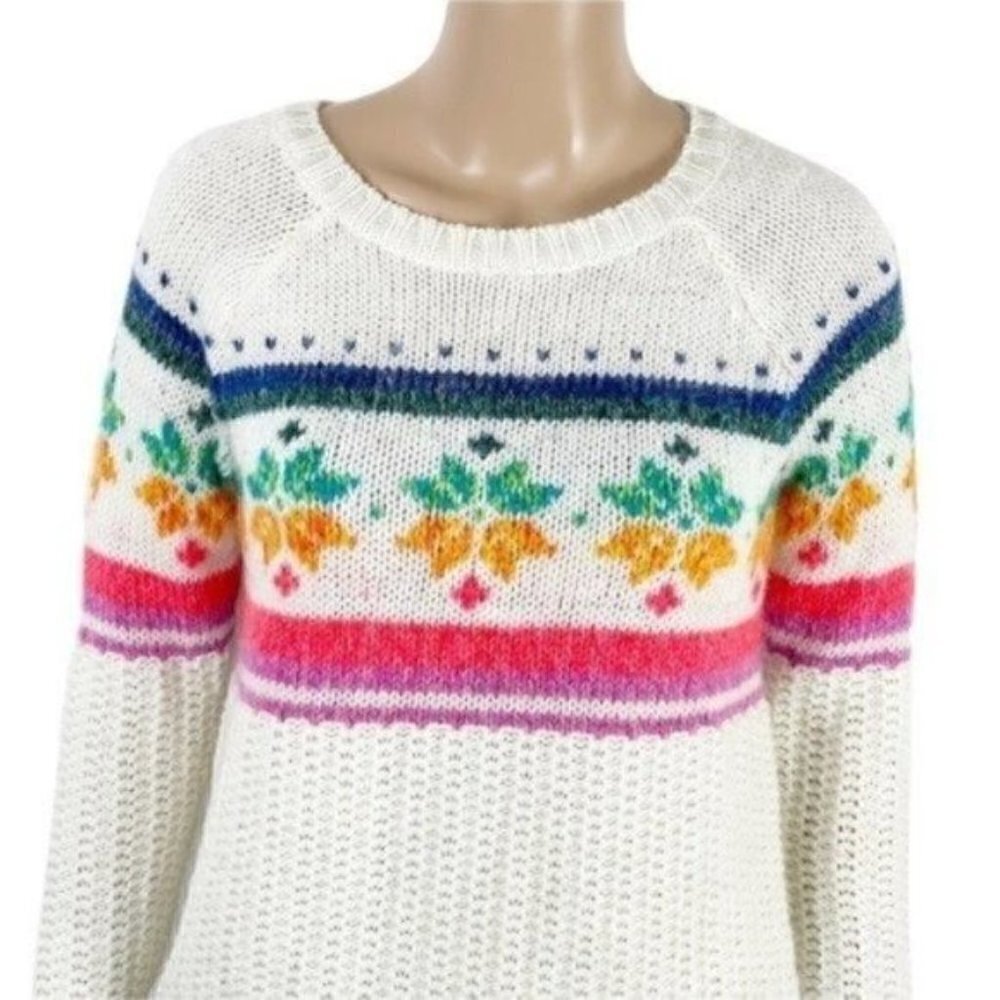 American Eagle Jegging Sweater oversized colorful snowflakes & stripes size XS - Picture 2 of 8